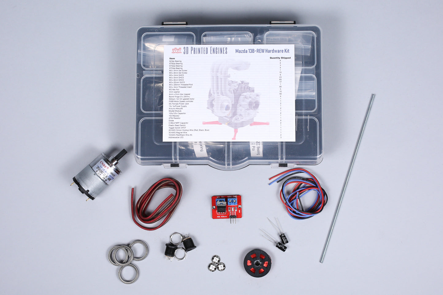 Rotary Engine Model Kit - Hardware Kit